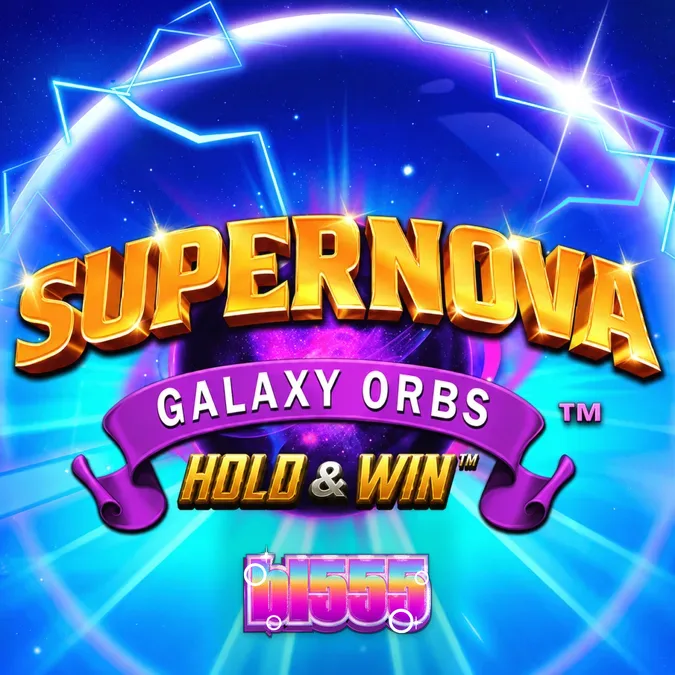 Giao diện trò chơi Supernova Galaxy Orbs với các biểu tượng Orb và lưới 5 cuộn.