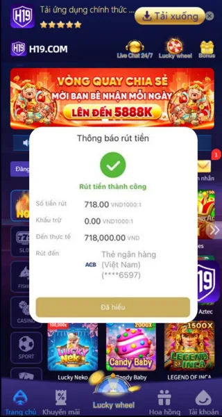 H19 Rút Nhanh Momo ZaloPay Viettel
